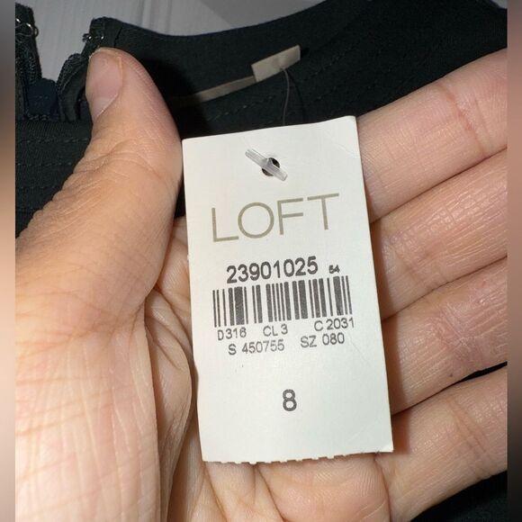 LOFT Blouson Flare Dress in Deep Bottle Green Size 8 NWT holiday festive preppy - Picture 5 of 9